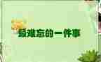 最难忘的一件事作文优质8篇